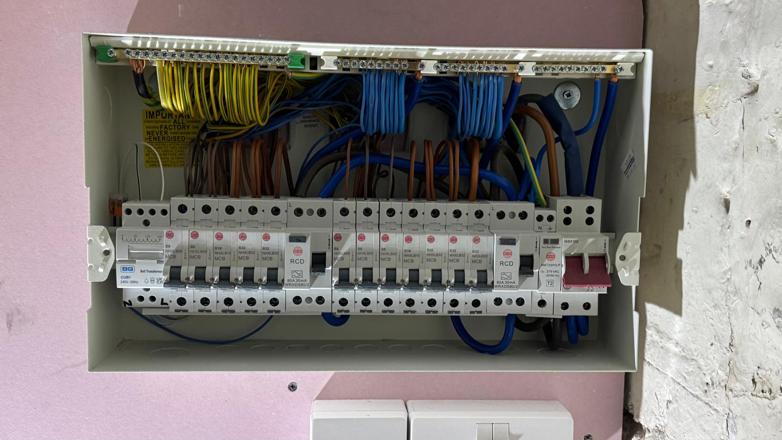 Consumer unit circuit wiring completed by AVAG Electrical